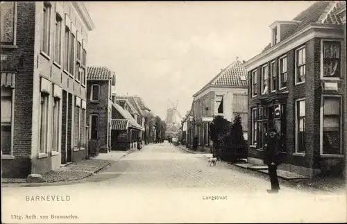 Ak Barneveld Gelderland, Langstraat, Molen