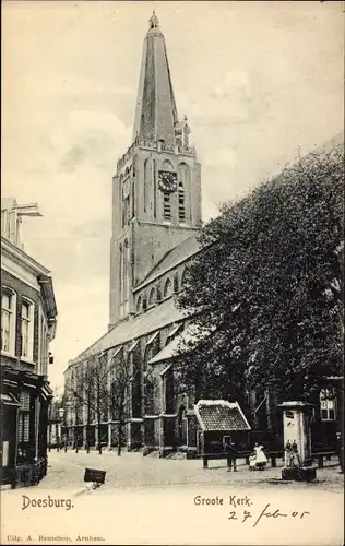 Ak Doesburg Gelderland Niederlande, Groote Kerk