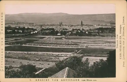 Kabinett Foto Göttingen in Niedersachsen, Panorama von Rhons aus