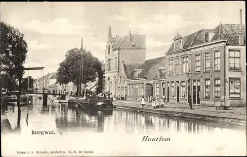 Ak Haarlem Nordholland Niederlande, Burgwal