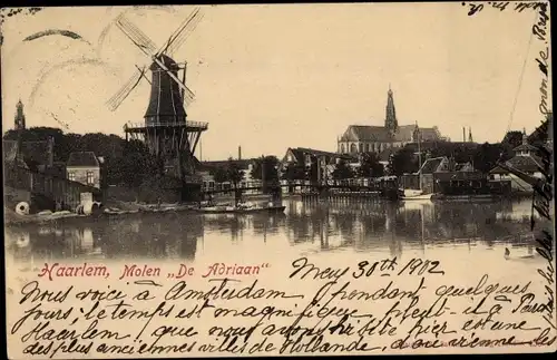 Ak Haarlem Nordholland Niederlande, Molen De Adriaan