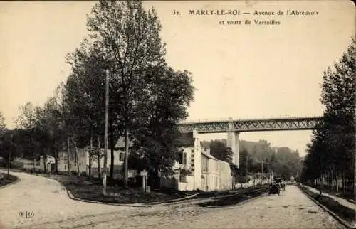 Postkarte Marly le Roi Yvelines, Avenue de l'Abreuvoir, Route de Versailles