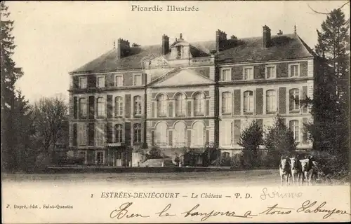 Ak Estrées Deniecourt Somme, Schloss