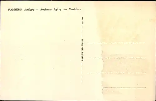 Ak Pamiers-Ariège, ehemalige Kirche der Cordeliers