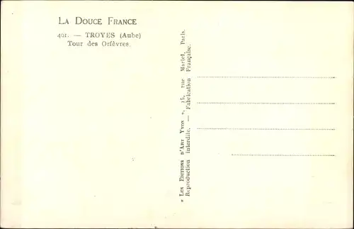 Ak Troyes-Aube, Tour des Orfevres