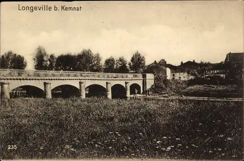 Ak Longeville lès Cheminot Langendorf bei Kemnat Lotringen Moselle, Brücke