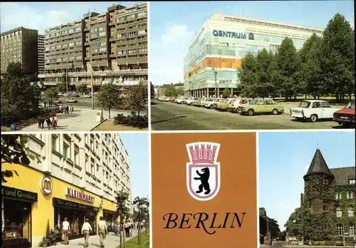 Ak Berlin Mitte, Karl-Liebknecht-Straße, Centrum-Warenhaus am Hauptbahnhof, Nikolaiviertel, Charité