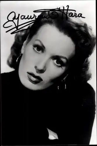 Ak Schauspielerin Maureen O'Hara, Portrait, Autogramm