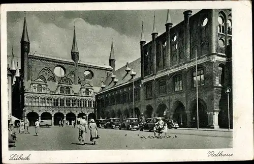Ak Hansestadt Lübeck, Rathaus