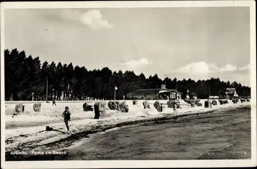 Ak Ostseebad Grömitz in Holstein, Strand, Strandkörbe