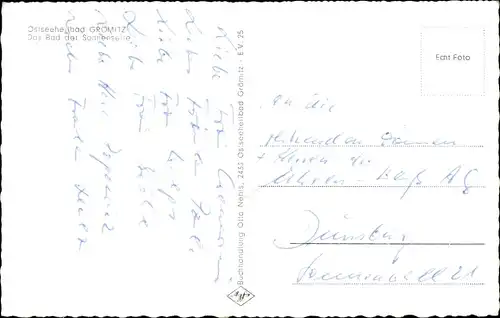 Ak Grömitz in Ostholstein, Terrasse, Palmen, Strandpartie