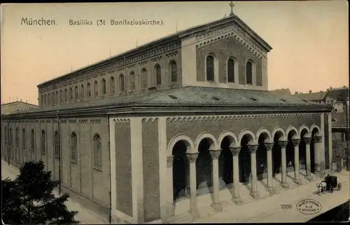 Ak München, Basilika, St. Bonifaciuskirche