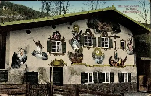 Ak Mittenwald in Oberbayern, Schlipferhaus