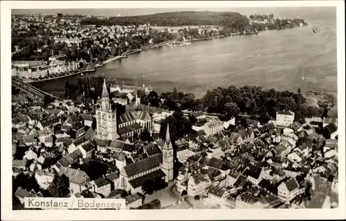 Foto Ak Konstanz am Bodensee, Luftaufnahme, Kirche