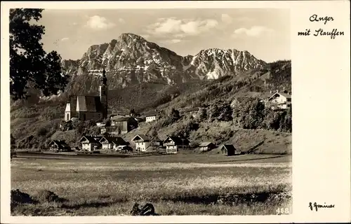 Ak Anger in Oberbayern, Ortsansicht, Stauffen, Kirche