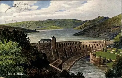 Ak Waldeck am Edersee Hessen, Edertalsperre