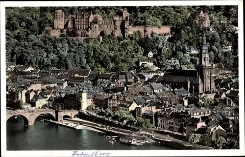 Ak Heidelberg am Neckar, Blick vom Philosophenweg, Schloss, Hl. Geistkirche