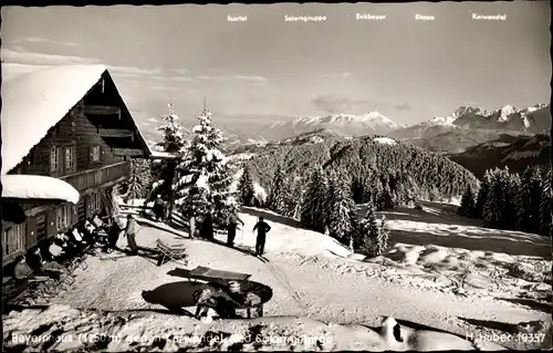 Ak Garmisch Partenkirchen in Oberbayern, Berggasthof Bayernhaus, Winter