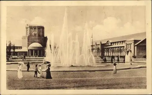 Ak Leipzig in Sachsen, Intern. Baufachausstellung 1913, Leuchtspringbrunnen