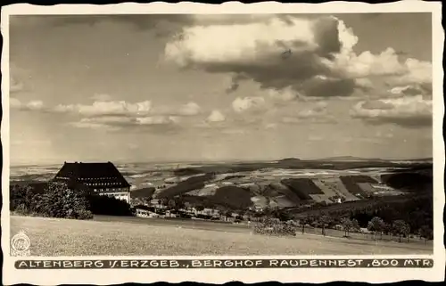 Ak Altenberg im Erzgebirge, Berghof Raupennest, Panorama, Hahn 6951