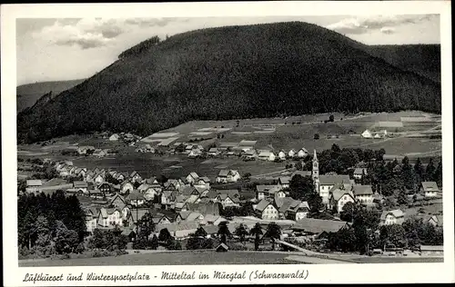 Ak Mitteltal Baiersbronn im Schwarzwald, Ortsansicht, Kirche