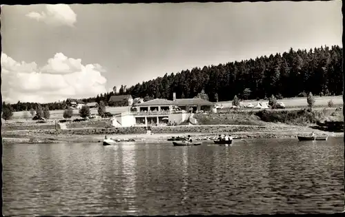 Ak Unterbränd Bräunlingen im Schwarzwald Baden, Gasthof Pension Sternen, Kirnbergsee, Ruderboote