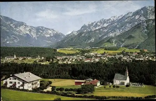 Ak Bad Reichenhall in Oberbayern, Panorama vom Nonn gesehen, Kapelle, Gebirge