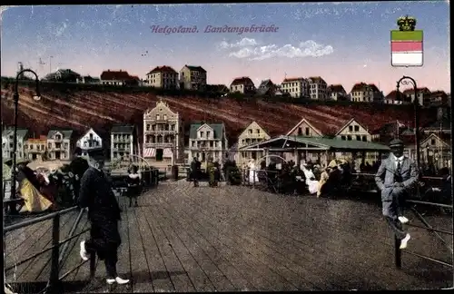 Ak Nordseeinsel Helgoland, Landungsbrücke