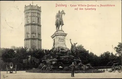 Ak Duisburg im Ruhrgebiet, Kaiserberg, Kaiser Wilhelm-Denkmal, Aussichtsturm