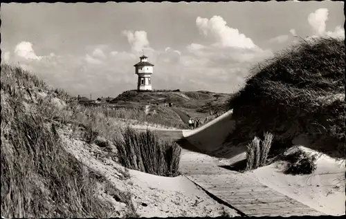 Ak Langeoog Ostfriesland, Weg zum Strand, Wasserturm