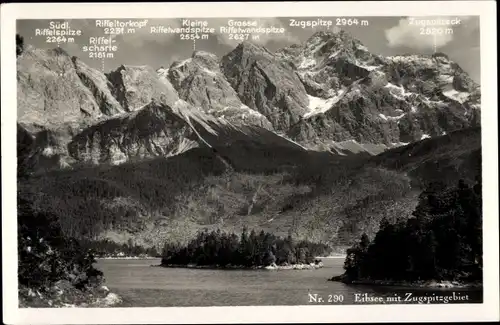 Ak Grainau in Oberbayern, Eibsee, Zugspitzgebiet