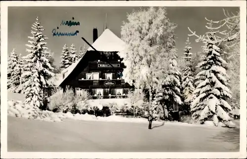 Ak Bärental Feldberg im Schwarzwald, Gasthaus zum Adler, Winter