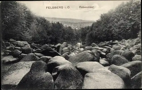 Ak Felsberg im Odenwald Hessen, Felsenmeer