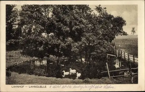 Ak Lahnhof Nenkersdorf Netphen im Siegerland, Gasthof zum Lahnhof, Lahnquelle