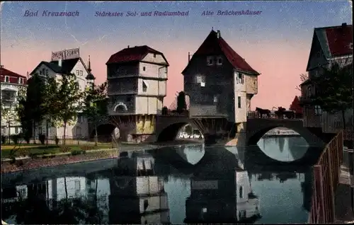 Ak Bad Kreuznach in Rheinland Pfalz, Alte Brückenhäuser