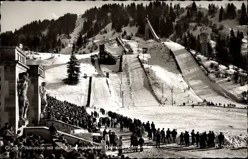 Ak Garmisch Partenkirchen in Oberbayern, Olympia Skistadion, Sprungschanzen