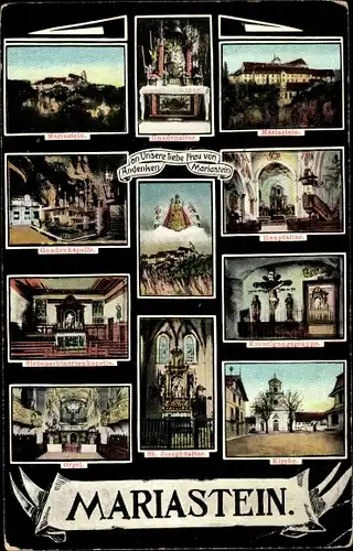 Ak Mariastein in Tirol, Wallfahrtskirche Mariastein, Gnadenkapelle, Orgel, Kirche