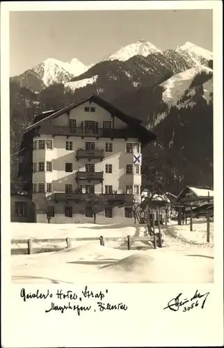 Ak Mayrhofen im Zillertal Tirol, Hotel, Winter