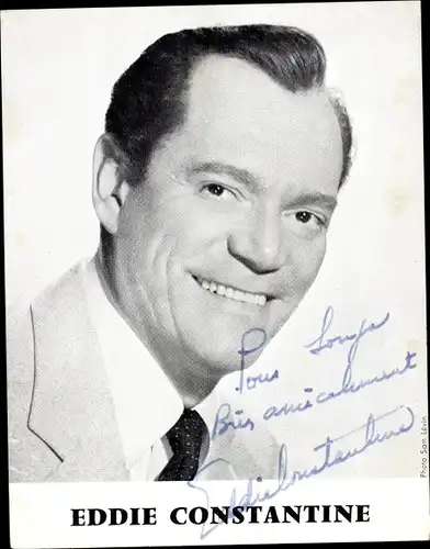 Ak Schauspieler Eddie Constantine, Portrait, Autogramm