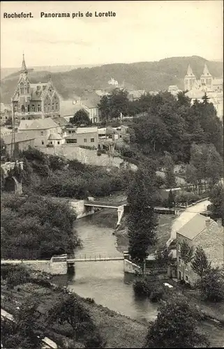 Ak Rochefort Wallonien Namur, Panorama aufgenommen von Lorette