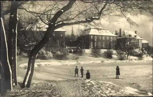 Ak Diplomatstaden Stockholm Schweden, Wintermotiv