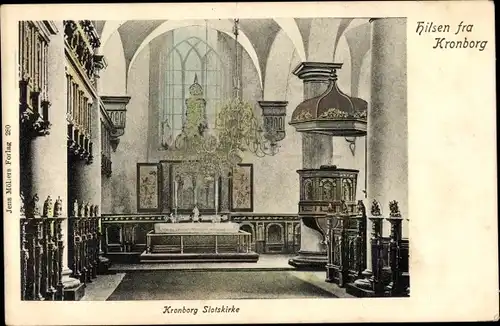 Ak Helsingør Helsingör Dänemark, Kronborg Slot, Slotskirke