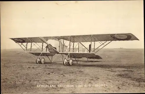 AK Flugzeug Caudron Typ G3 Sport, Franz. Propellermaschine