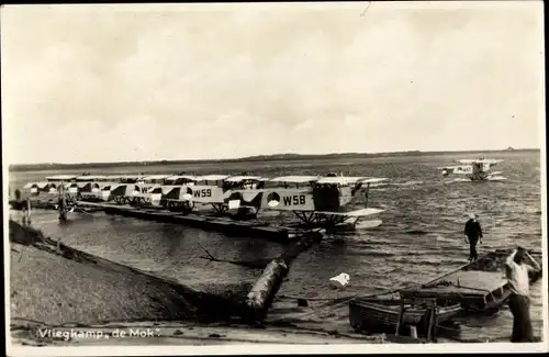 Ak Texel Nordholland, Vliegkamp de Mok, Wasserflugzeuge, Marine Luchtvaartdienst