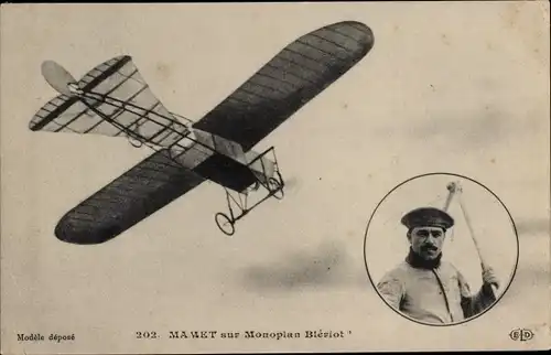Ak Mamet im Bleriot-Eindecker