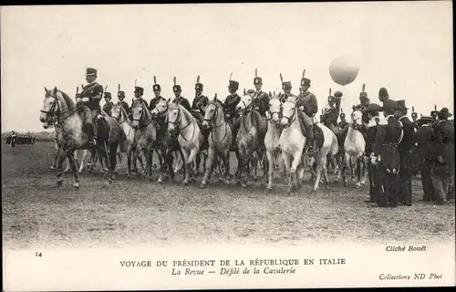 AK Reise des Präsidenten der Republik nach Italien, Die Rezension, Parade, Ballon