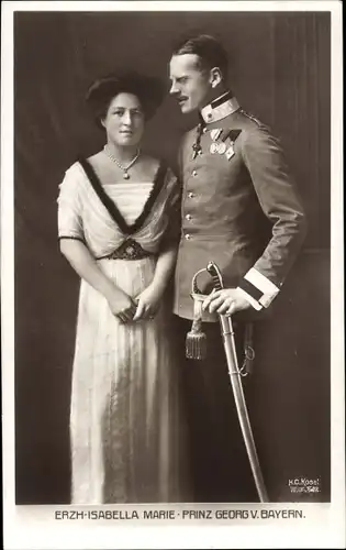 Ak Erzherzogin Isabella Marie und Prinz Georg von Bayern