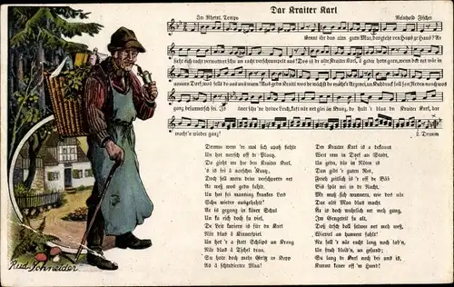 Lied Künstler Ak Schneider, Rud., Der Kraiter Karl, Reinhold Fischer, Wilhelm Vogel, Erzgebirge