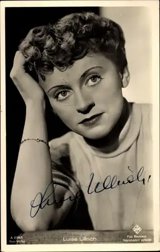 Ak Schauspielerin Luise Ullrich, Portrait, Ross Verlag 2704/1, Autogramm