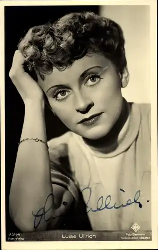 Ak Schauspielerin Luise Ullrich, Portrait, Ross Verlag 2704/1, Autogramm